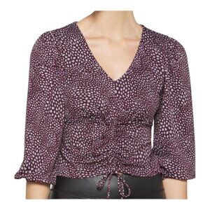 The General Good Juniper Long Sleeve Collection Crop Gathered Tie Front Size XXL